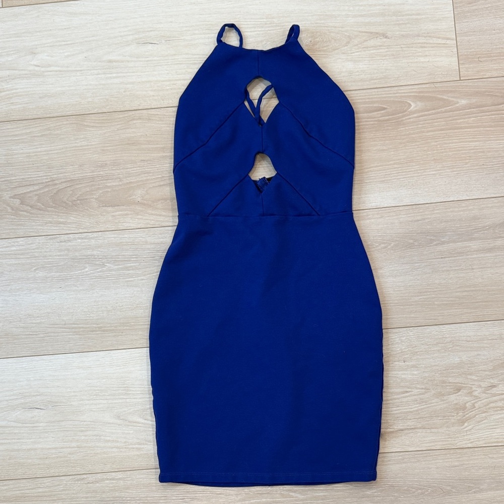 Solemio Royal Blue Cutout Dress